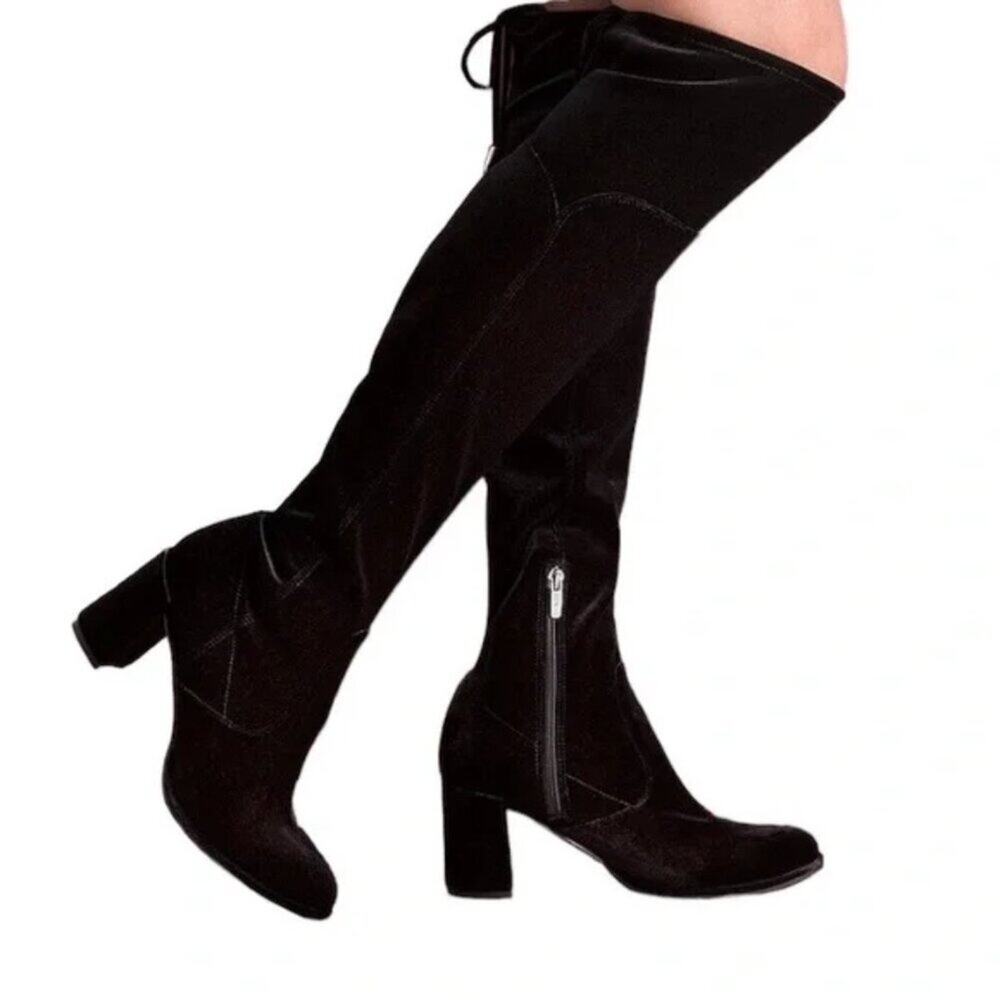 Marc Fisher Taupe Hulie Over The Knee Faux Suede Boots